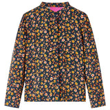 Vidaxl Children's shirt with band collar 140 Navy blue