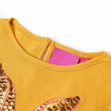 Dětská košile Vidaxl s dlouhými rukávy 116 Ocher -Colored