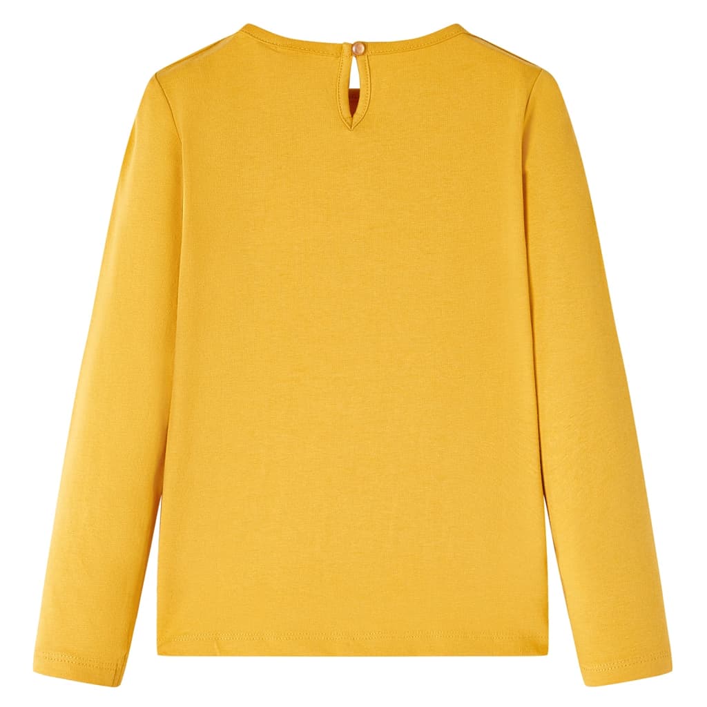 Dětská košile Vidaxl s dlouhými rukávy 128 Ocher Color