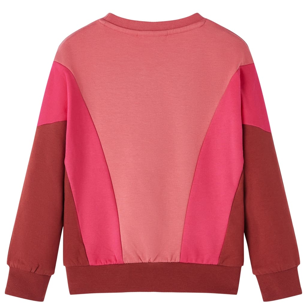 Vidaxl Children's sweater Color block 104 pink and henna bright