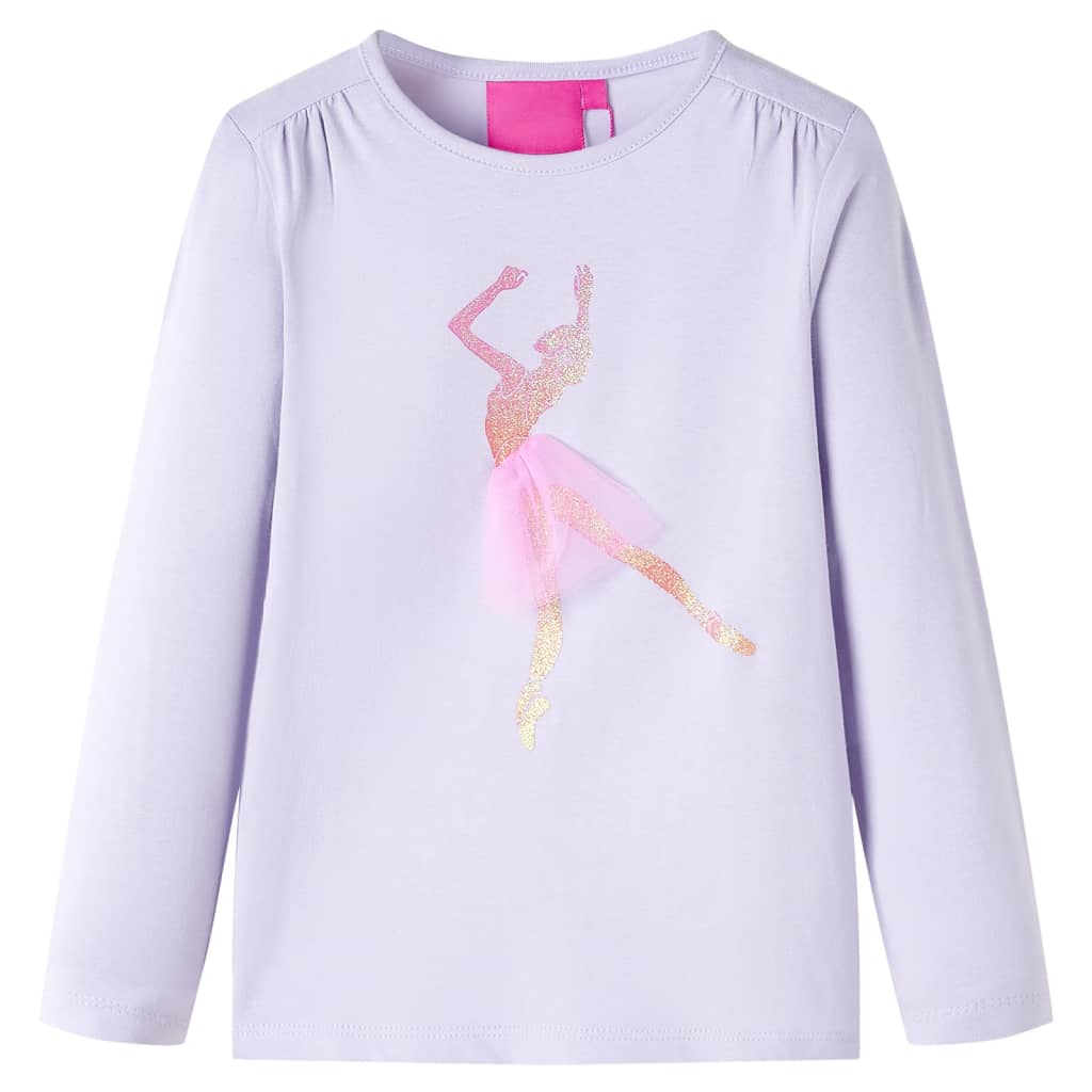 Vidaxl Children's shirt with long sleeves 104 Light lilac