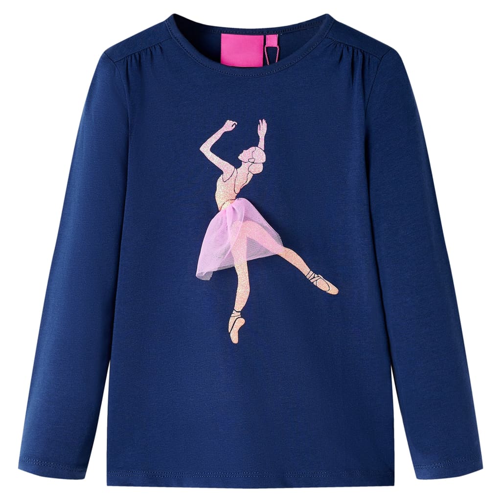 Dětská košile Vidaxl s dlouhými rukávy 104 Navy Blue