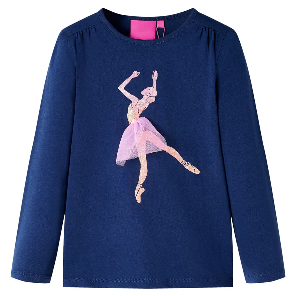 Dětská košile Vidaxl s dlouhými rukávy 140 Navy Blue