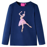 Dětská košile Vidaxl s dlouhými rukávy 140 Navy Blue