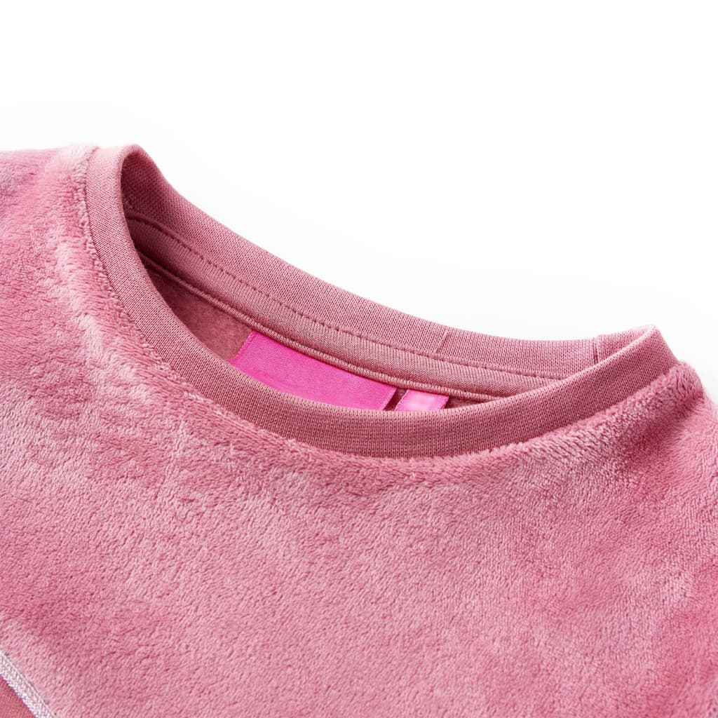 Vidaxl Kinderpullover Velvet Patchwork 128 Himbeerfarbe