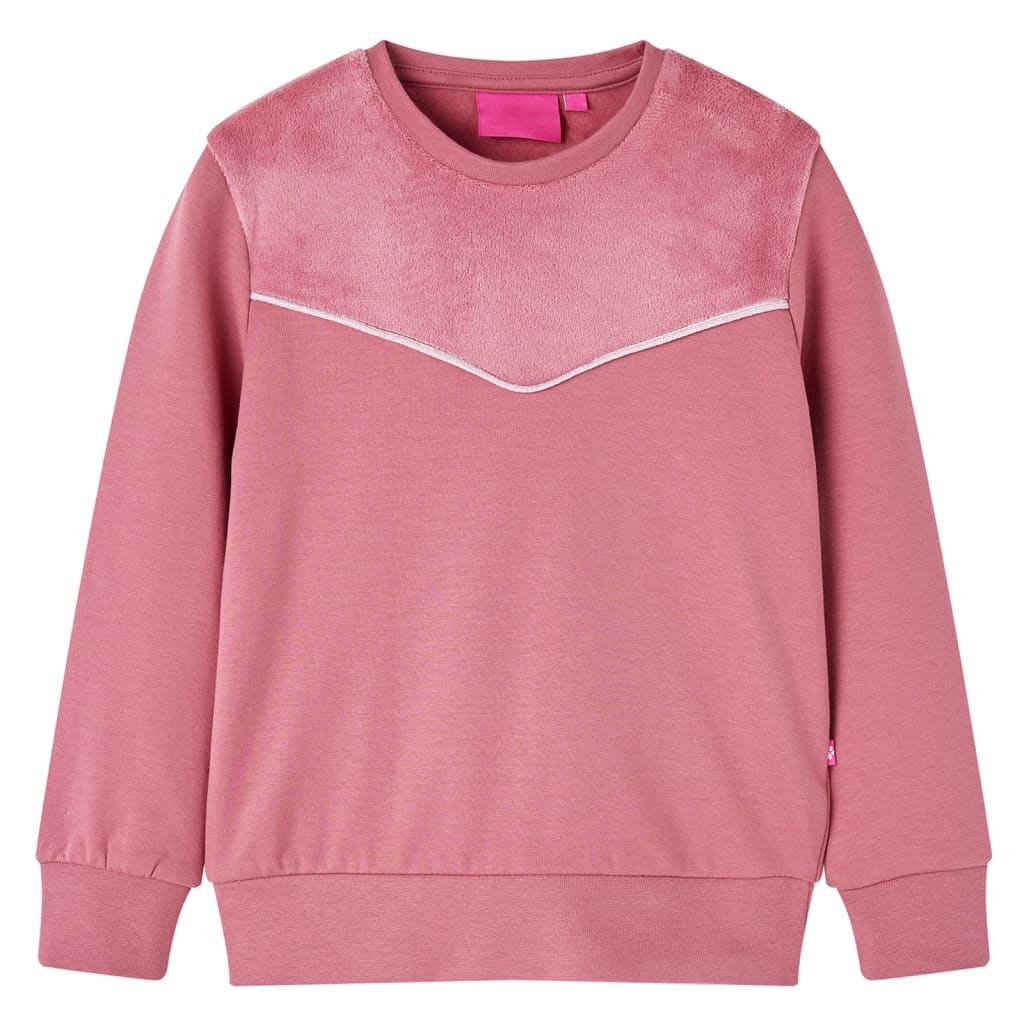 Vidaxl Kinderpullover Velvet Patchwork 140 Himbeerfarbe