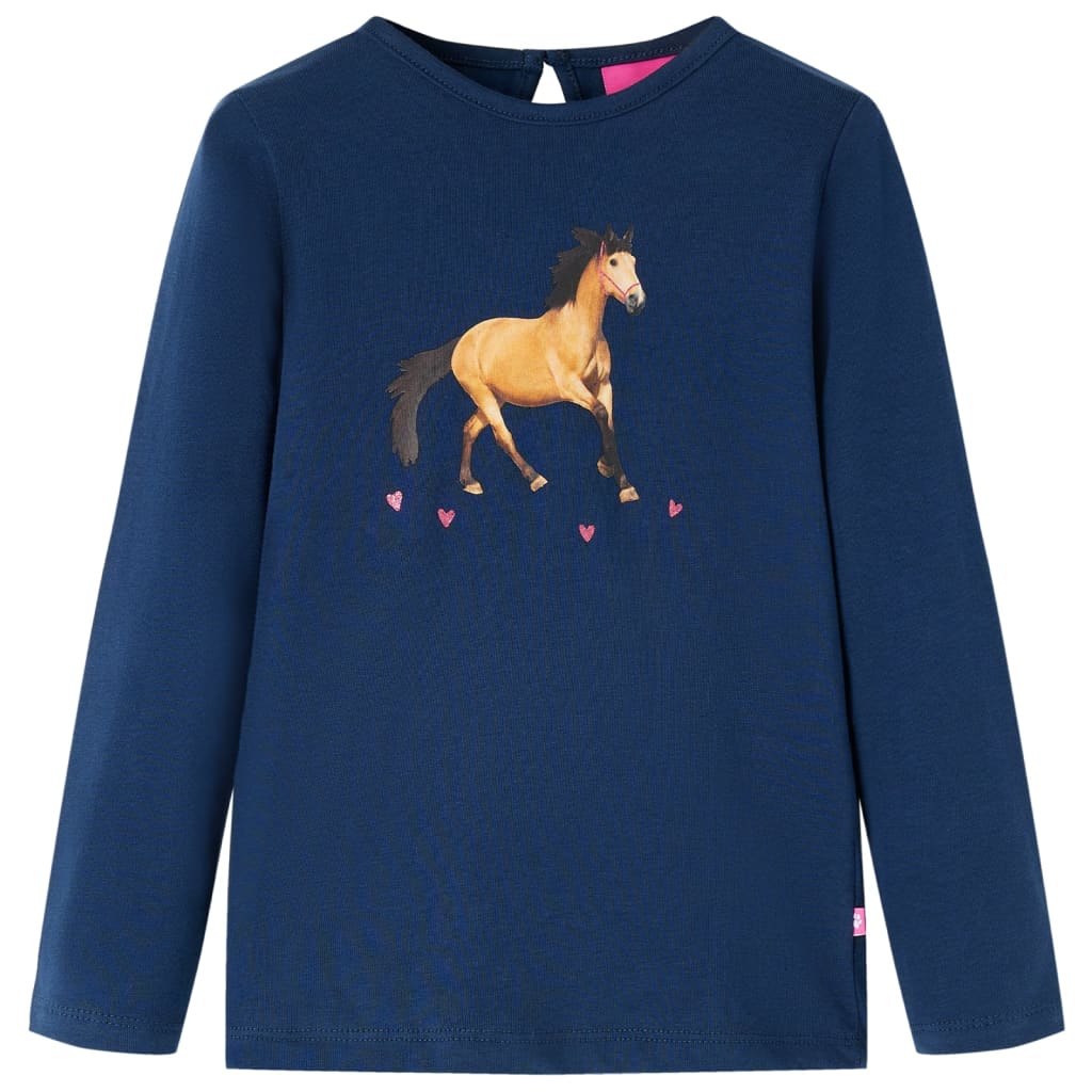 Dětská košile Vidaxl s dlouhými rukávy 104 Navy Blue