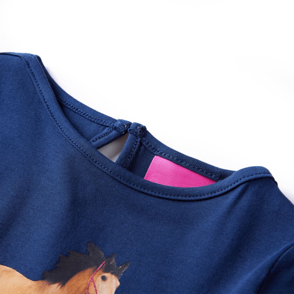 Dětská košile Vidaxl s dlouhými rukávy 104 Navy Blue