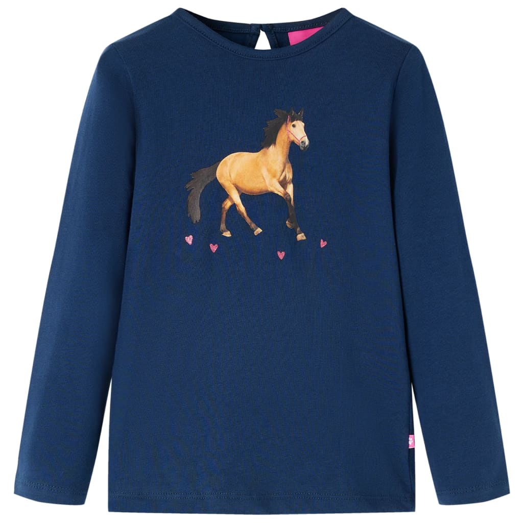 Dětská košile Vidaxl s dlouhými rukávy 116 Navy Blue