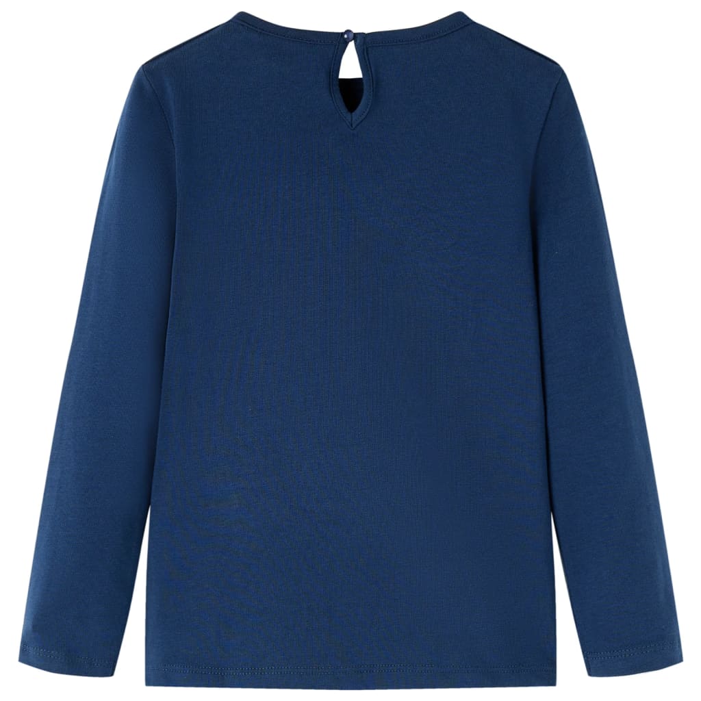 Dětská košile Vidaxl s dlouhými rukávy 128 Navy Blue