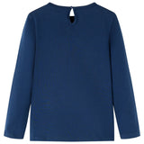 Dětská košile Vidaxl s dlouhými rukávy 128 Navy Blue