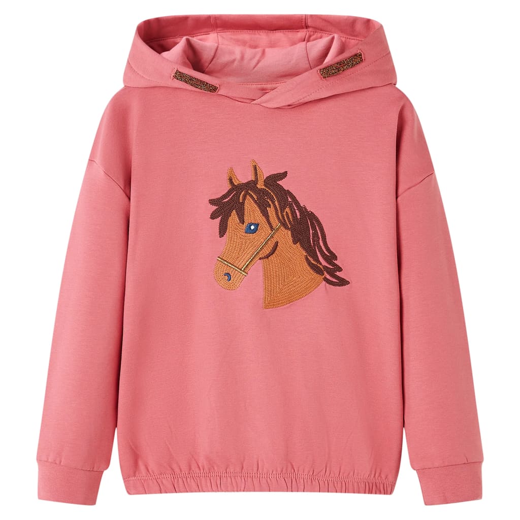 Dětský svetr Vidaxl s kapucí 128 Old Pink