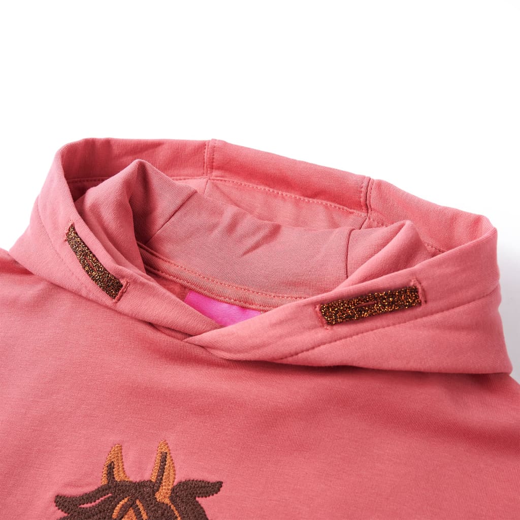 Dětský svetr Vidaxl s kapucí 140 Old Pink
