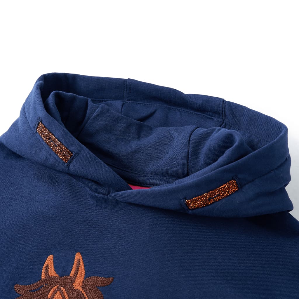 Vidaxl Children's sweater with hood 104 navy blue
