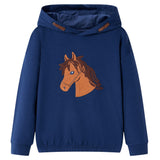 Vidaxl Kanner Pullover mat Hood 128 Navy blo