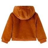 Vidaxl Children's jacket with hood 92 artificial vehicle cognac color