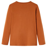 Vidaxl børneshirt med lange ærmer 92 cognac farvet