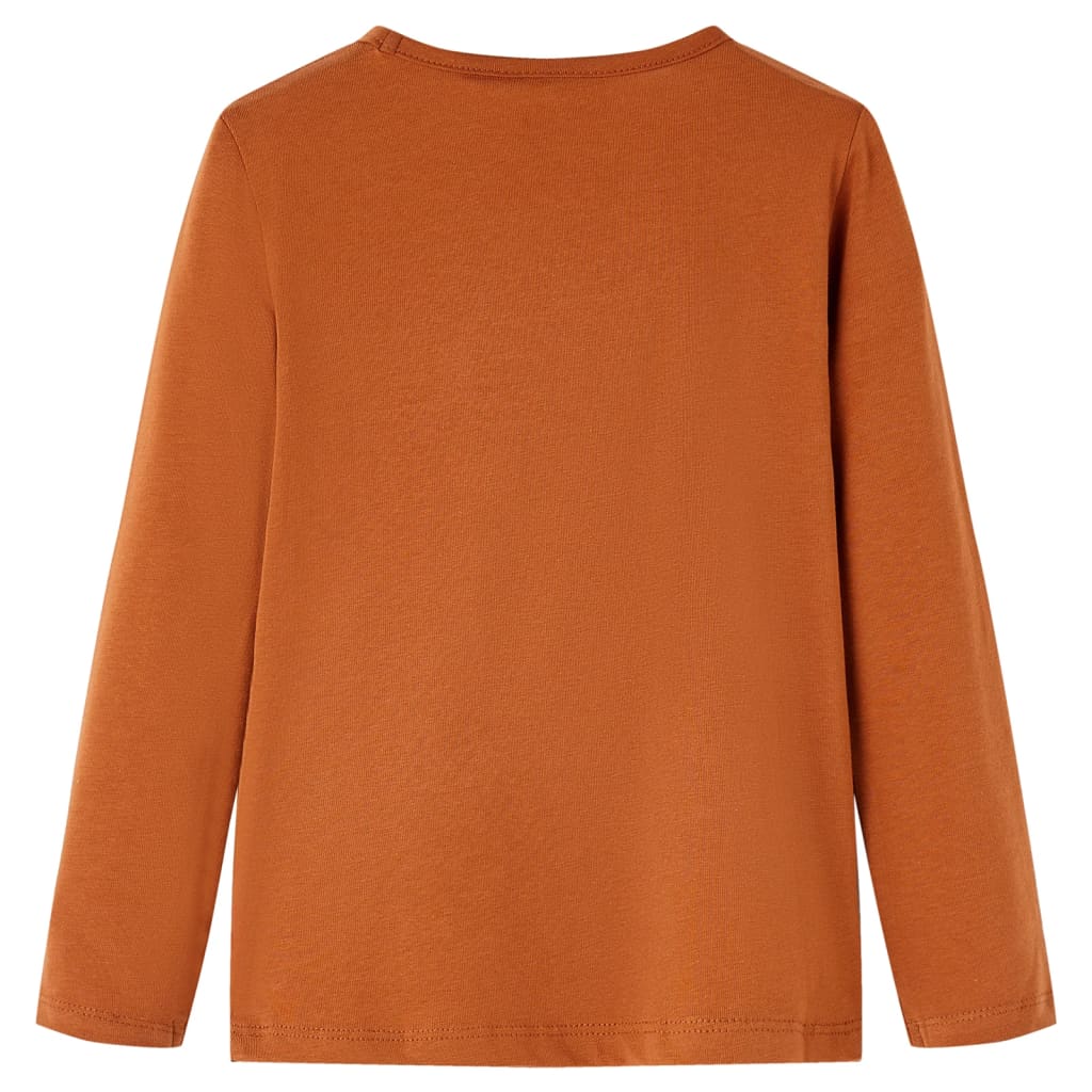 Vidaxl Children's shirt with long sleeves 116 cognac colored