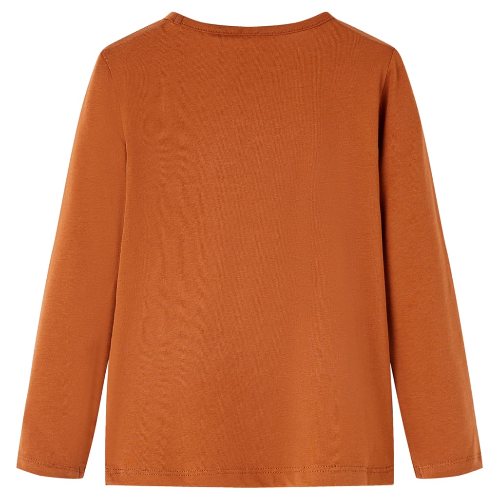 Vidaxl børneshirt med langærmet 140 cognac farvet