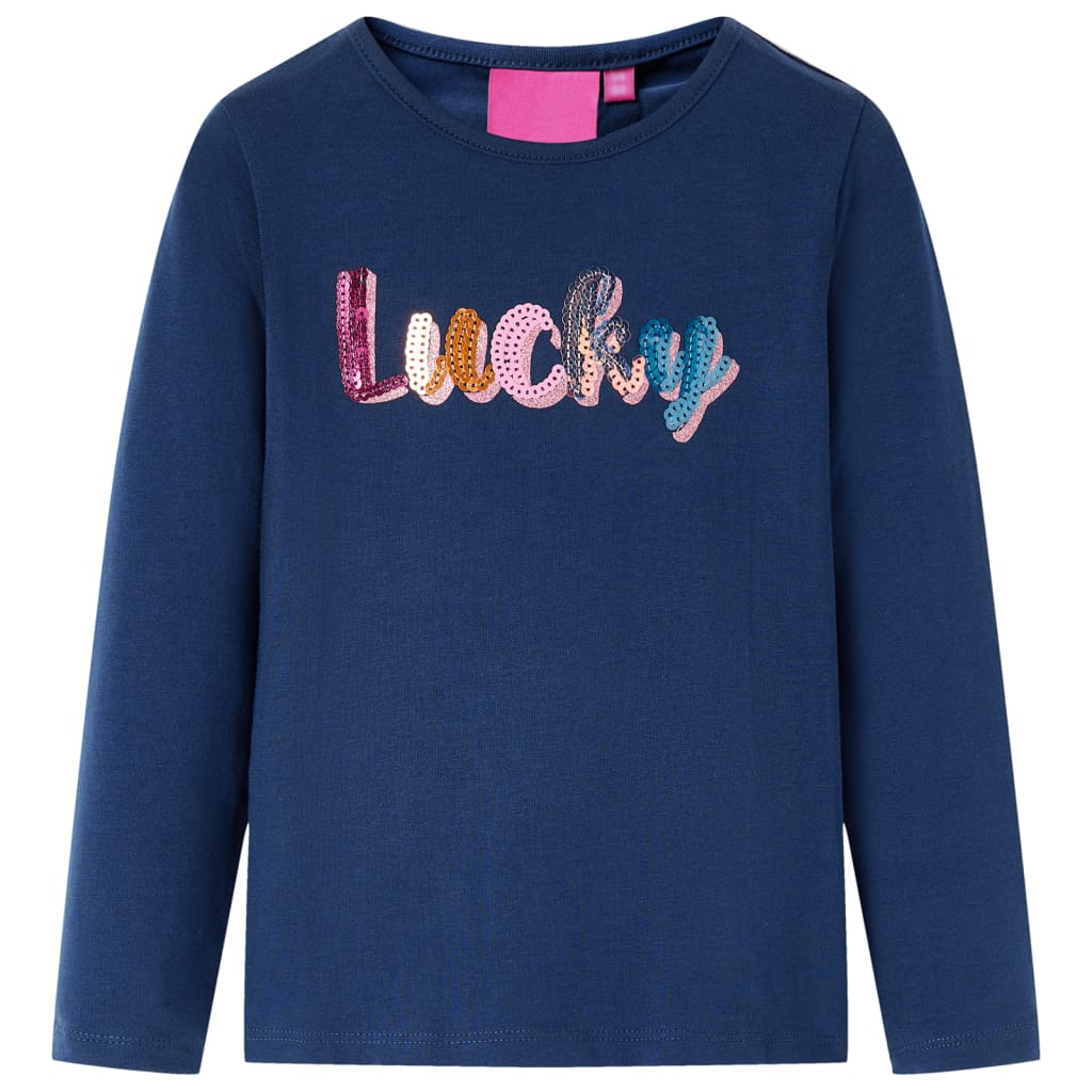 Vidaxl Kanner Shirt mat laangen Hülsen 128 Navine blo