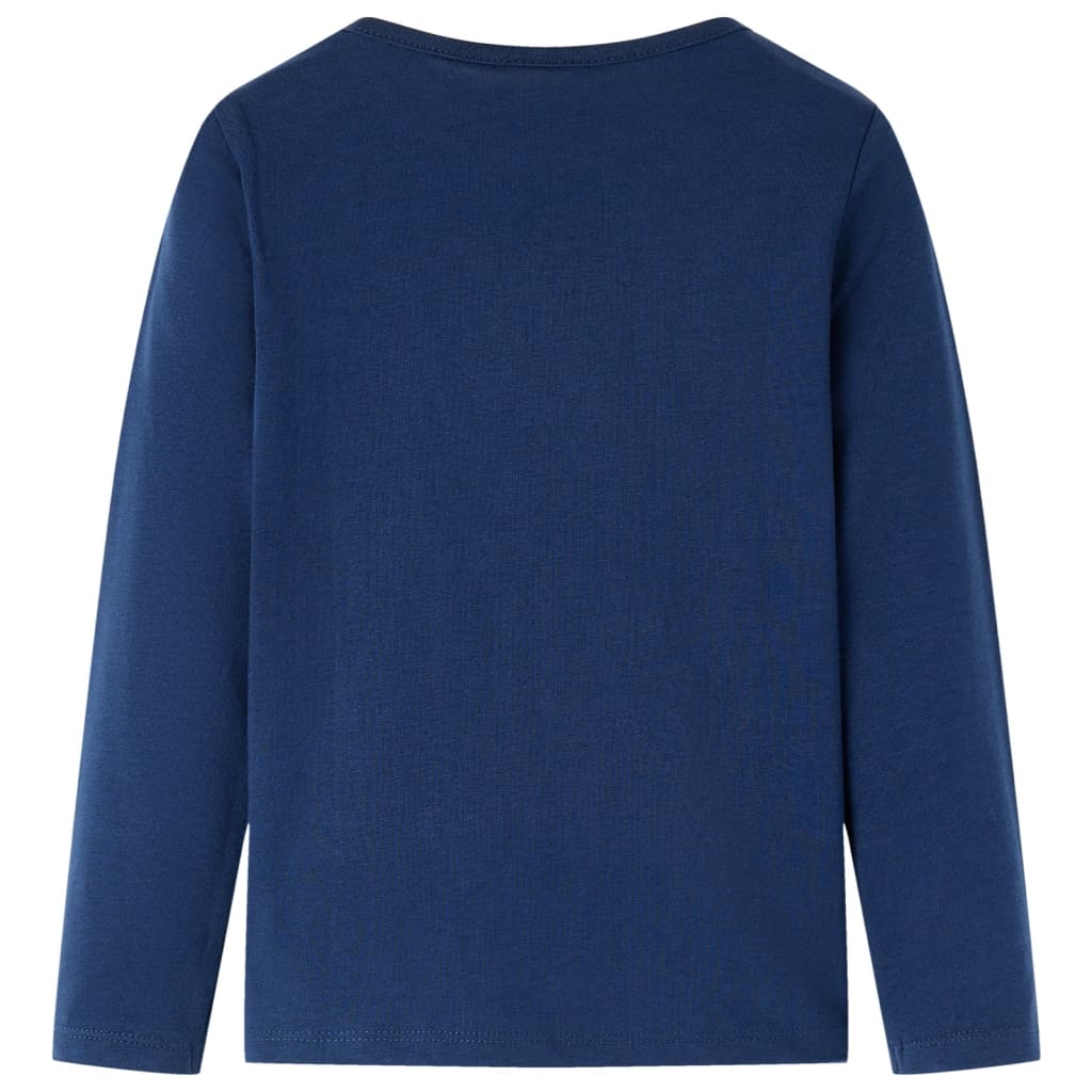 Vidaxl Kanner Shirt mat laangen Hülsen 128 Navine blo