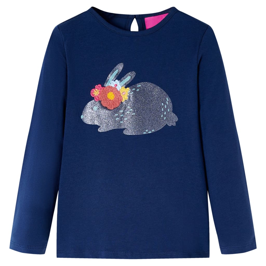 Dětská košile Vidaxl s dlouhými rukávy 104 Navy Blue