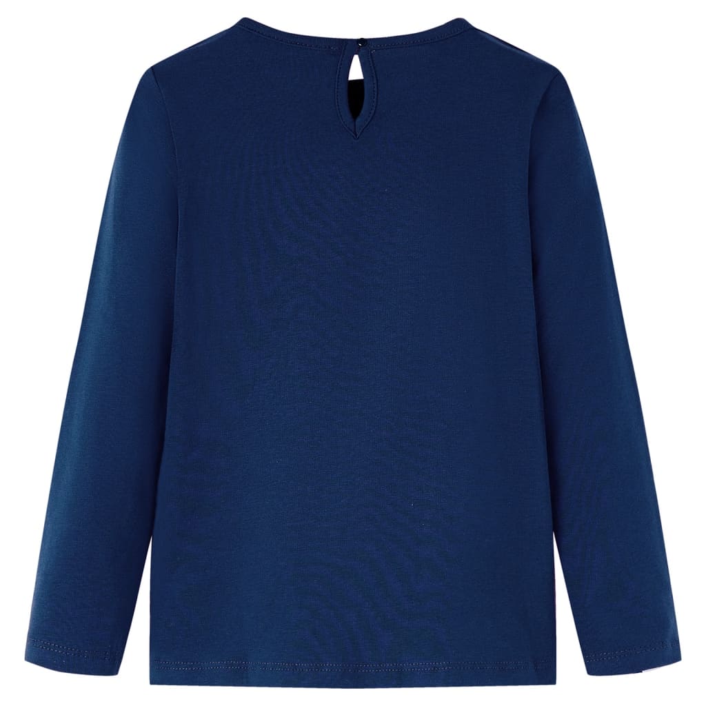 Dětská košile Vidaxl s dlouhými rukávy 104 Navy Blue