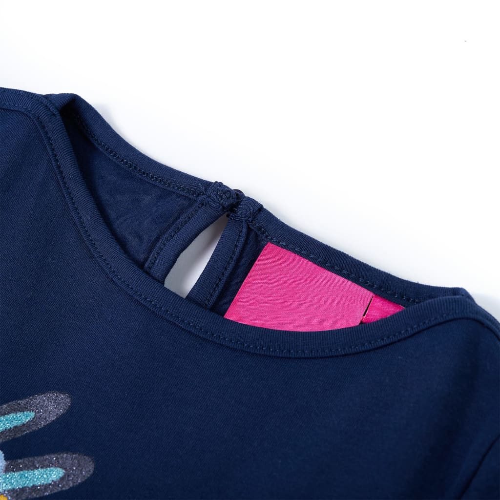 Dětská košile Vidaxl s dlouhými rukávy 116 Navy Blue
