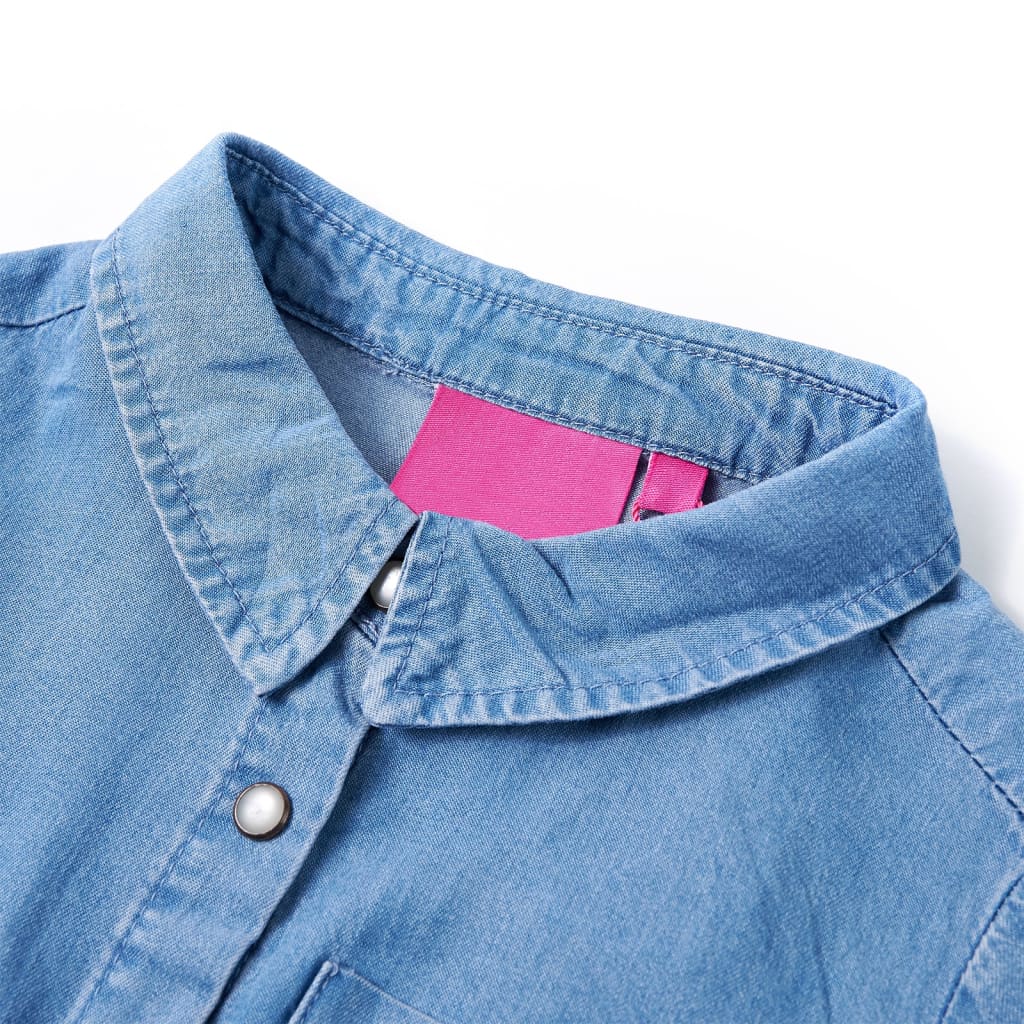 Dětské šaty Vidaxl s dlouhými rukávy 116 Navy Blue a Denim Blue