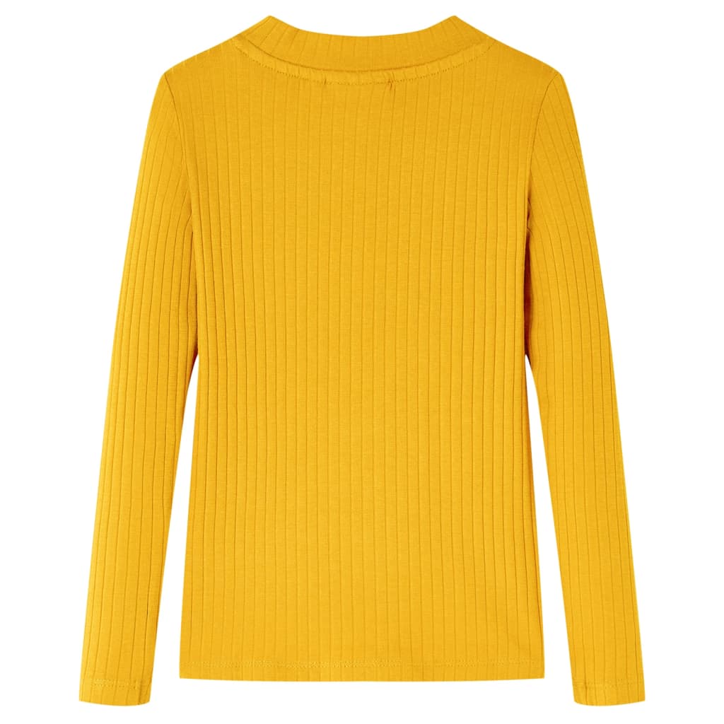 Dětská košile Vidaxl s dlouhými rukávy 92 Ocher -Colored