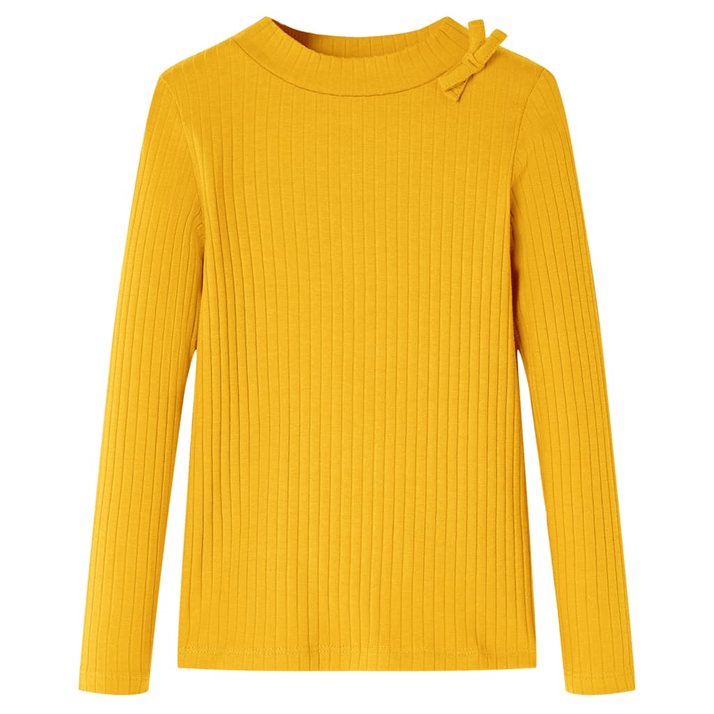Dětská košile Vidaxl s dlouhými rukávy 104 Ocher -Colored
