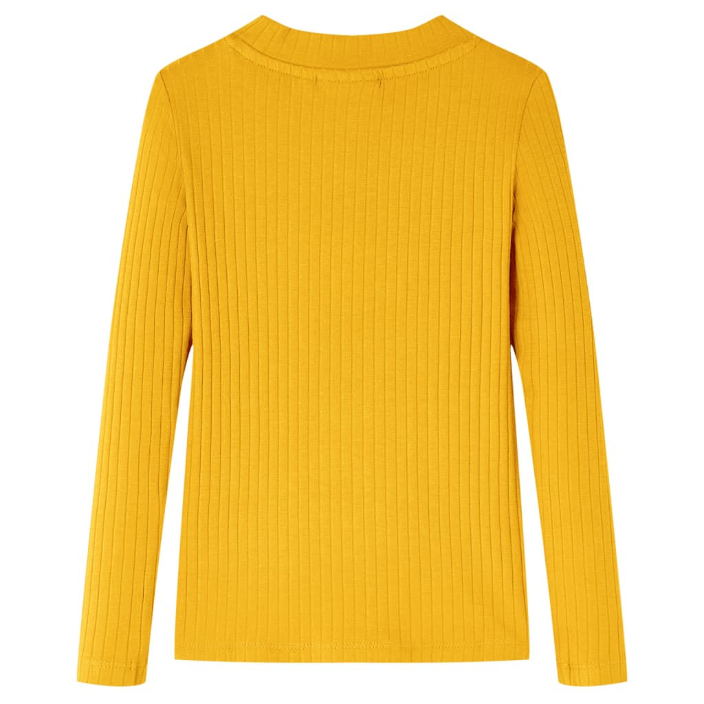 Dětská košile Vidaxl s dlouhými rukávy 104 Ocher -Colored