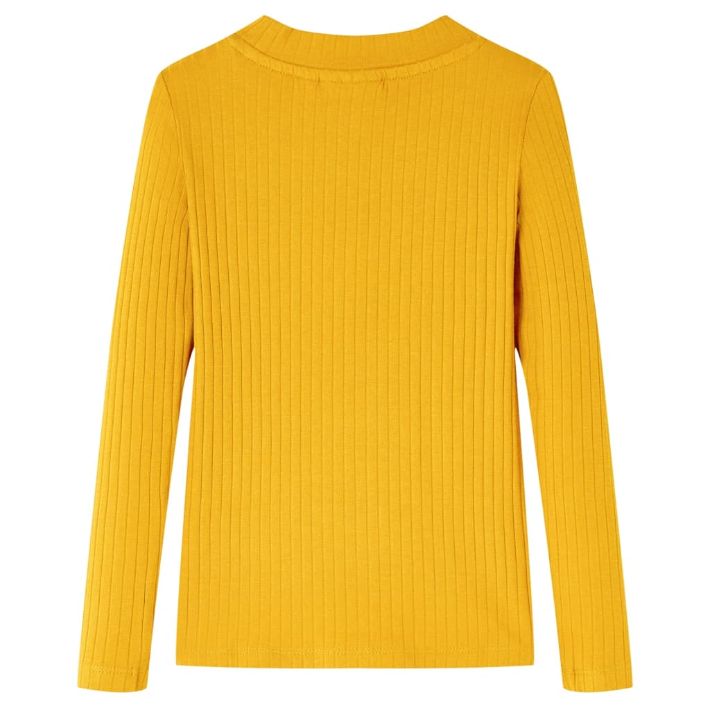 Dětská košile Vidaxl s dlouhými rukávy 116 Ocher -Colored