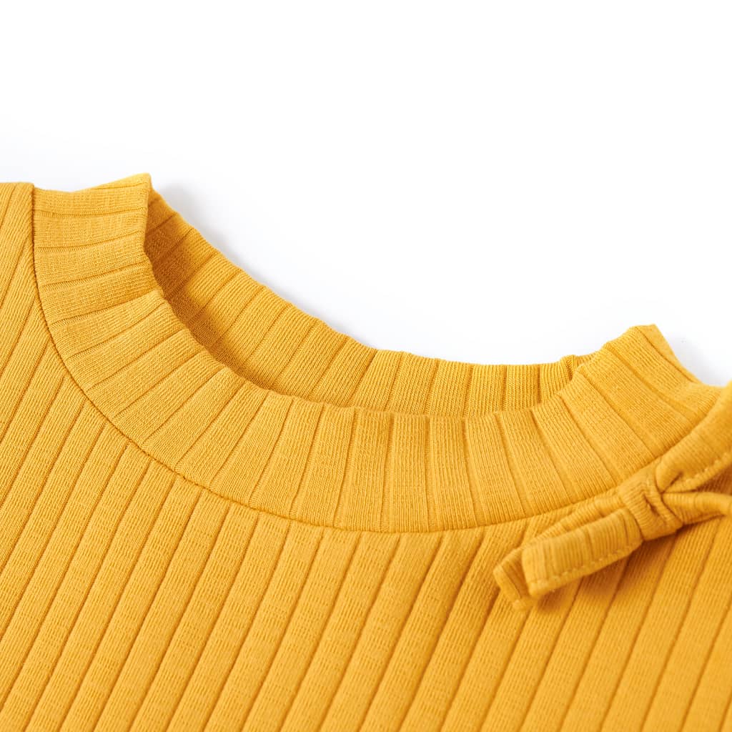 Dětská košile Vidaxl s dlouhými rukávy 128 Ocher Color