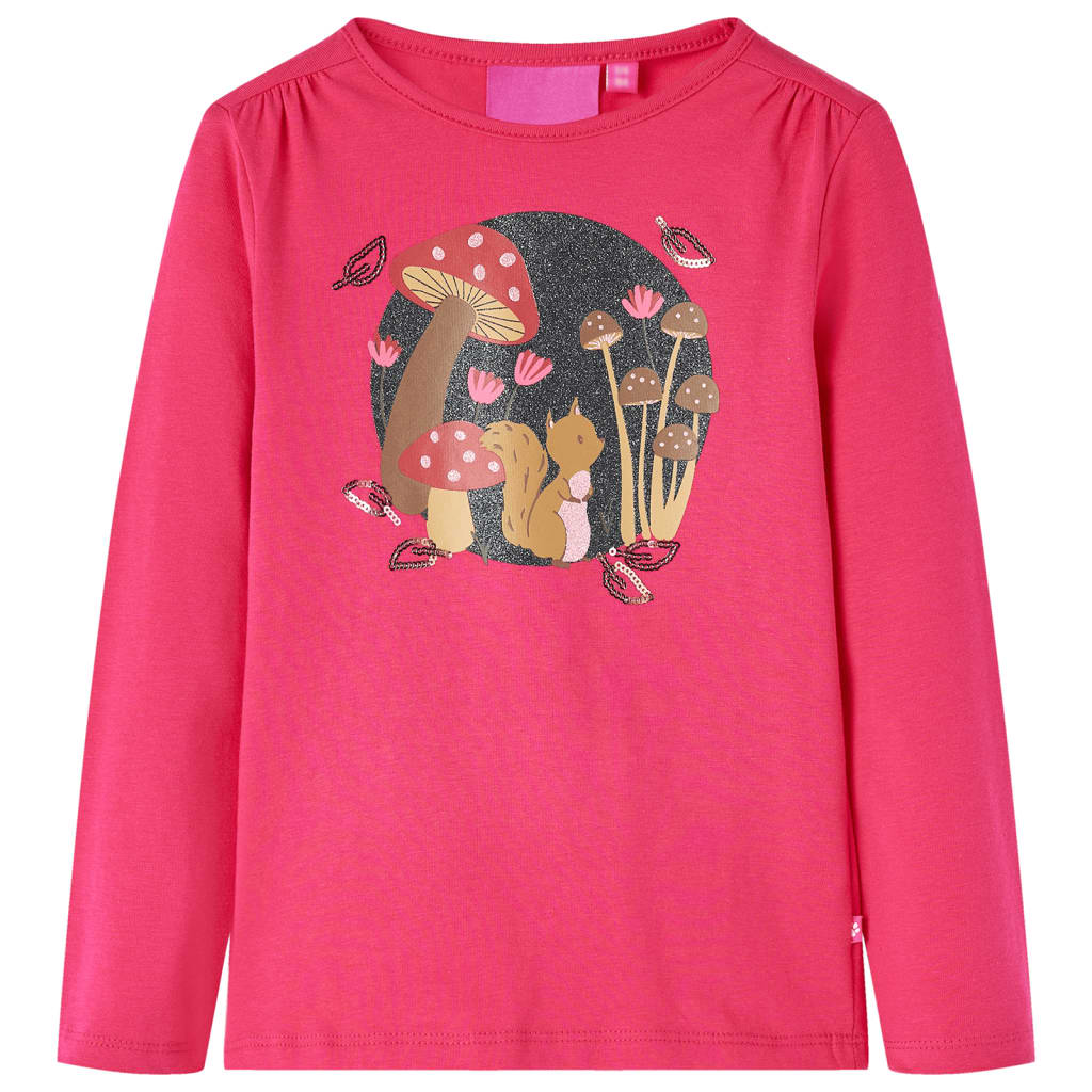 Vidaxl Children's shirt with long sleeves 116 bright pink