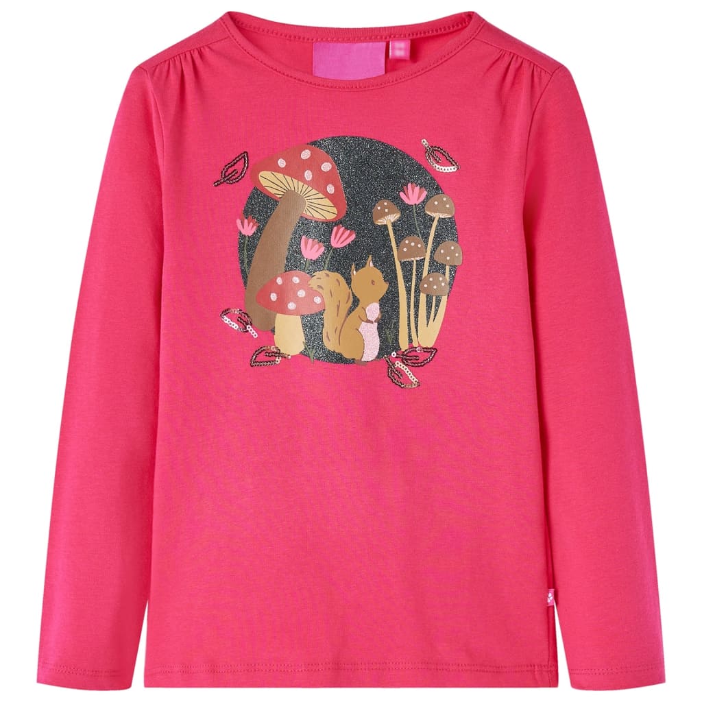 Vidaxl Children's shirt with long sleeves 128 bright pink
