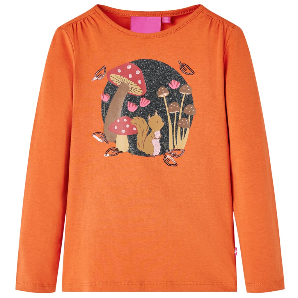 Vidaxl Children's shirt with long sleeves 116 Oranjebruin