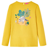 VidaXL children's shirt with long sleeves 104 ocher -colored
