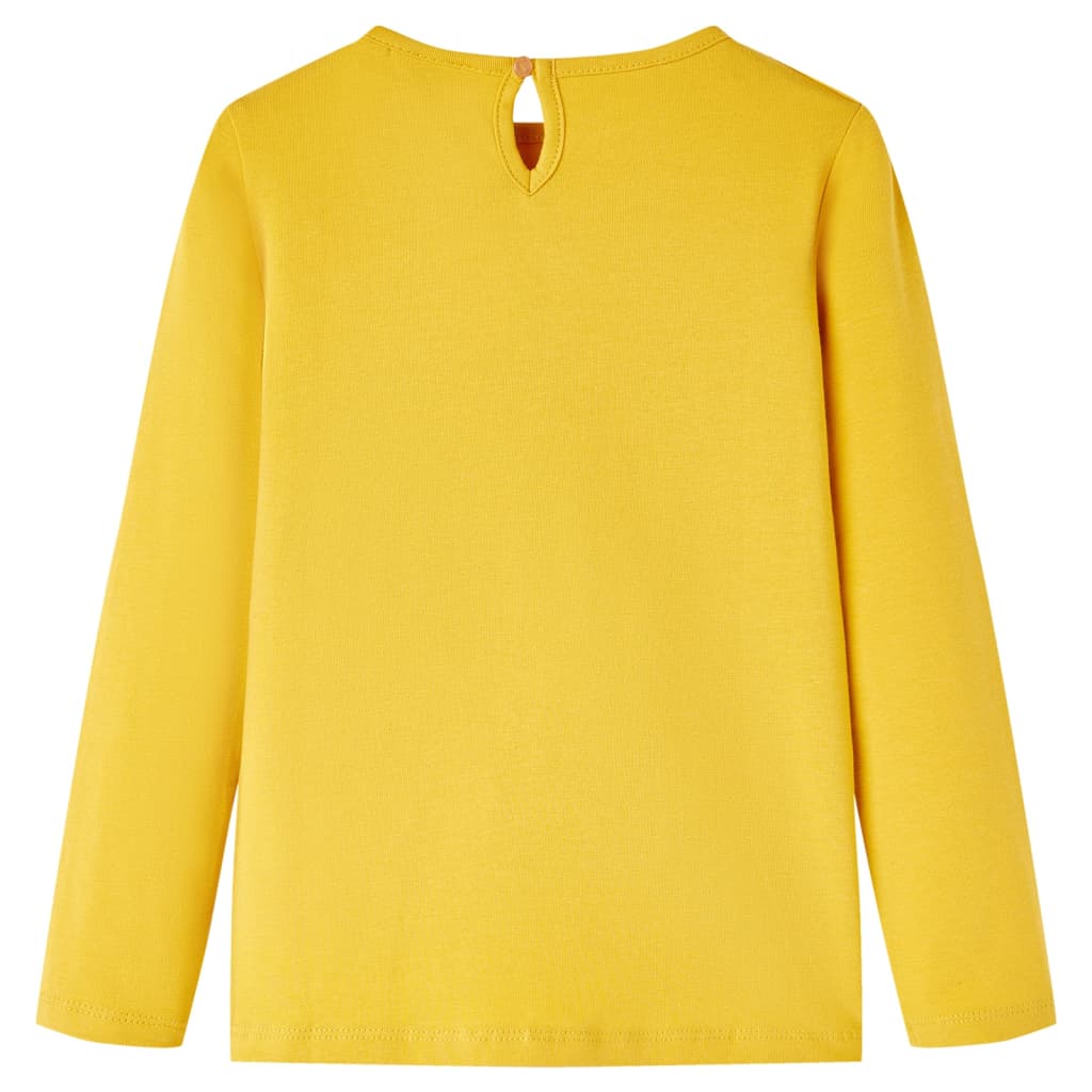 VidaXL children's shirt with long sleeves 104 ocher -colored