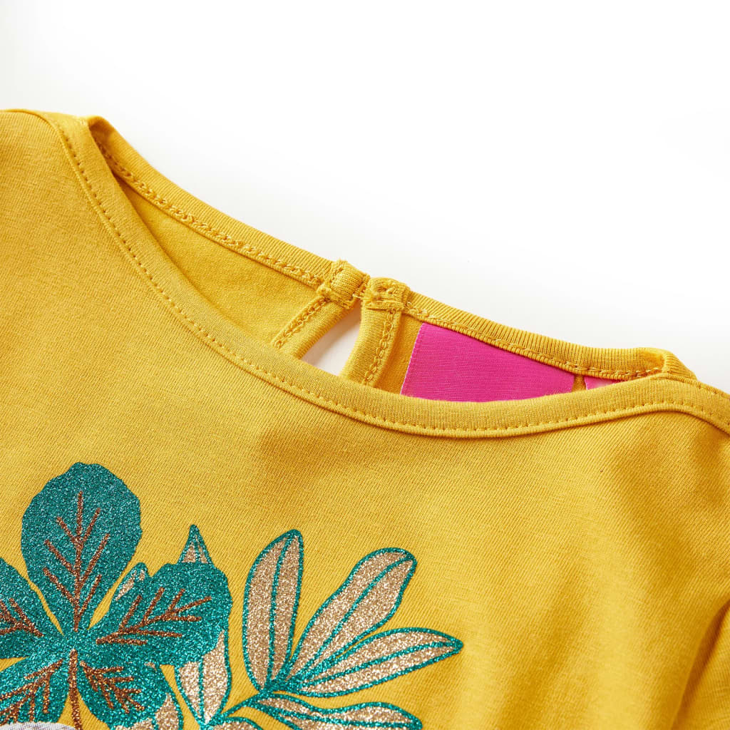 Vidaxl children's shirt with long sleeves 140 ocher -colored