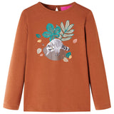 Vidaxl Children's shirt with long sleeves 92 cognac colored