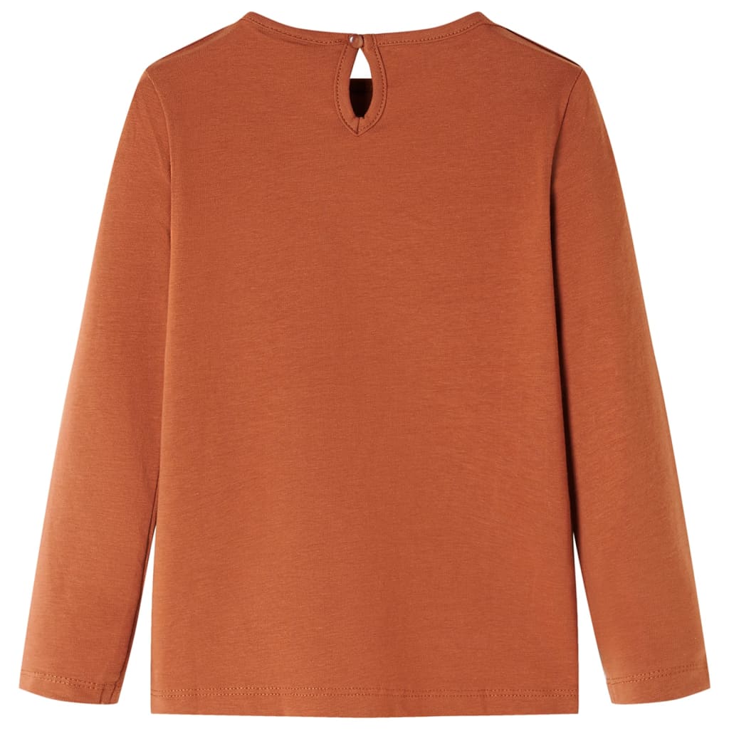 Vidaxl Children's shirt with long sleeves 92 cognac colored