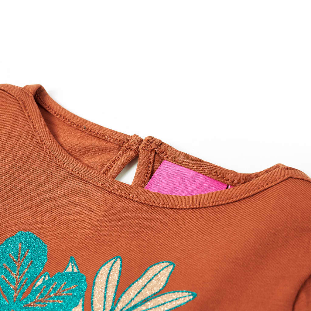 Vidaxl Children's shirt with long sleeves 92 cognac colored