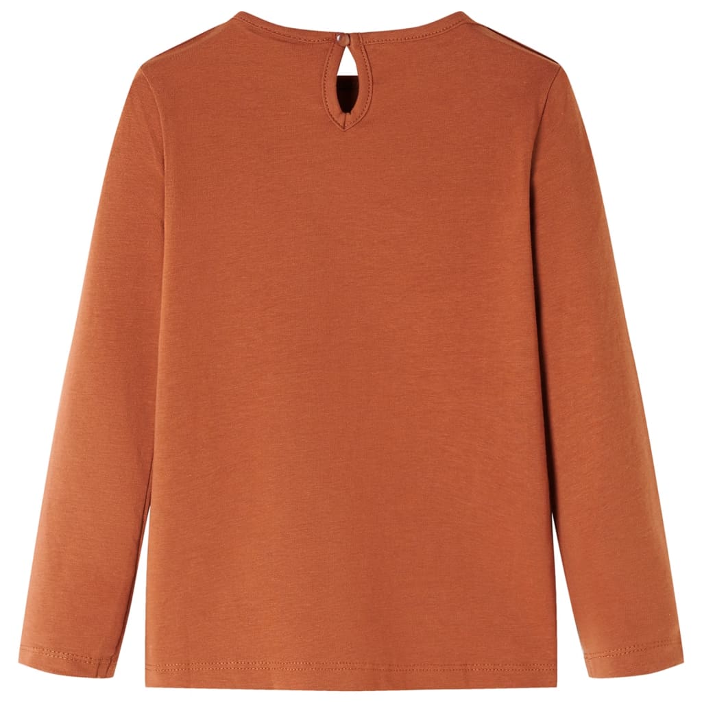 Vidaxl Children's shirt with long sleeves 116 cognac colored