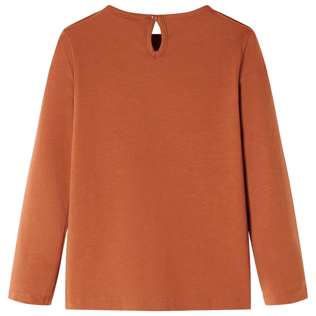Camicia per bambini Vidaxl con manica lunga 140 cognac color