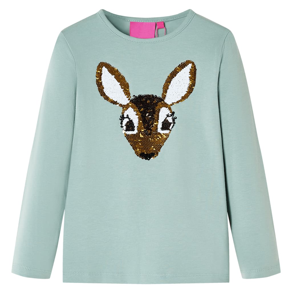 Camicia per bambini Vidaxl con maniche lunghe 92 Middel Mint.
