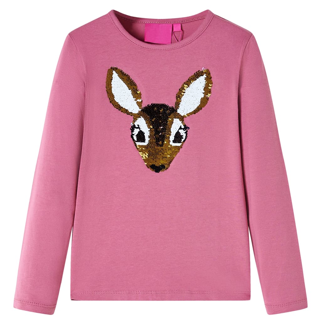 Vidaxl Children's shirt with long sleeves 104 raspberry colored