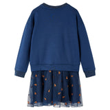 Vidaxl children's dress with long sleeves 116 navy blue