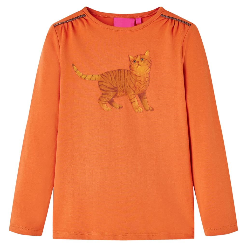 Vidaxl Kanner Shirt mat laangen Ärmelen 140 oranjruri