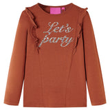 Camicia per bambini Vidaxl con maniche lunghe 116 Cognac Colorato
